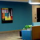 Colourful wall décor in a waiting room